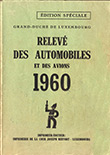 Relevé des automobiles et des avions 1960 Grand-Duché de Luxembourg